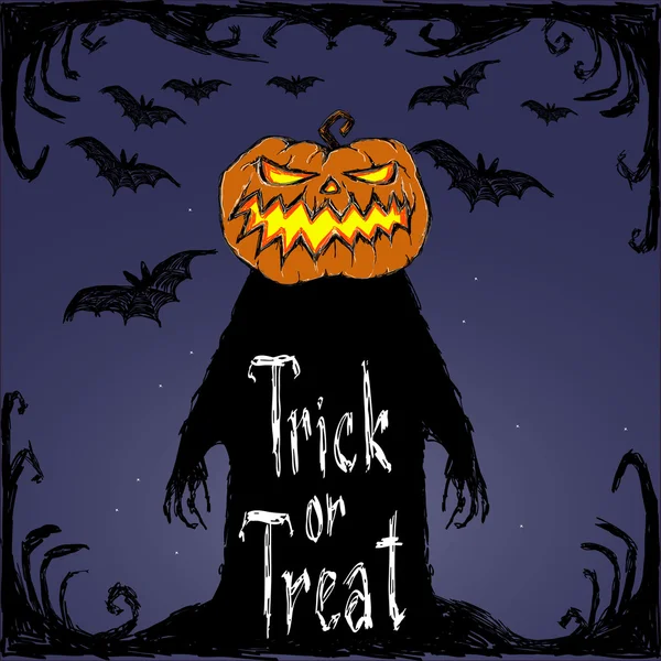 Halloween vektor affisch Trick or treat. — Stock vektor