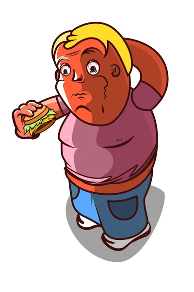 Obese - fast food — Stock Photo, Image