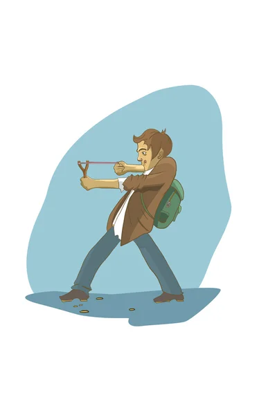 Öğrenci bir sapan vuruyor