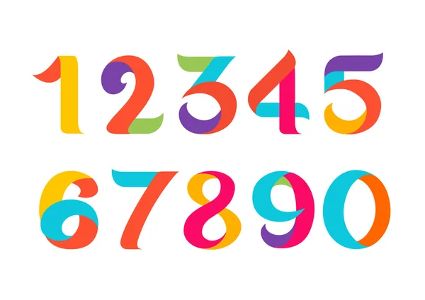 Number of colorful — Stock Vector
