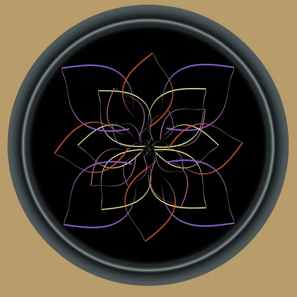 Flor de loto en marco — Vector de stock