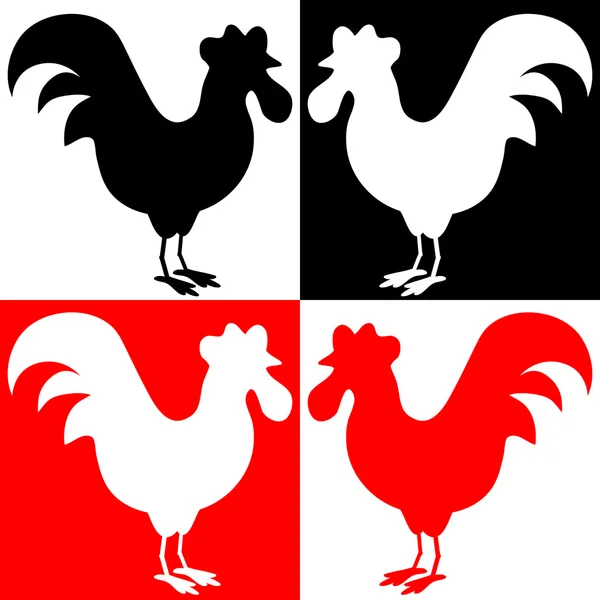 Silhouette de coq isolé — Image vectorielle