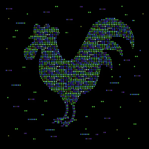 Silhouette de mosaïque de coq — Image vectorielle