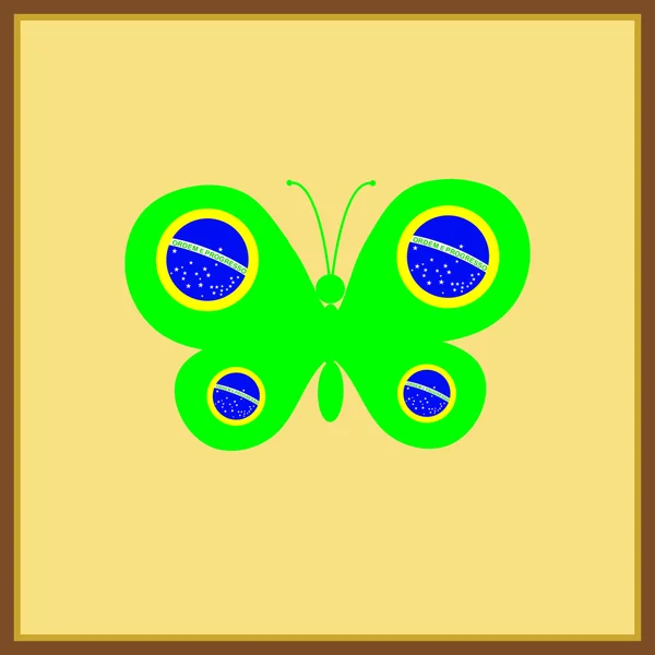 Brazilian butterfly ornament — Stock Vector