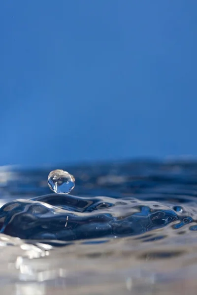 Kropla wody, przelewanie — Zdjęcie stockowe
