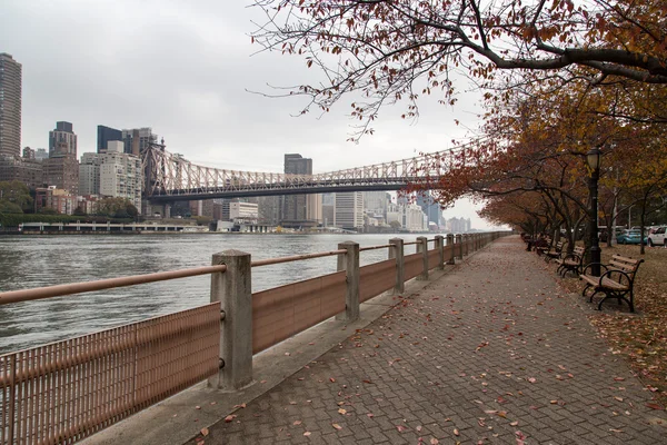 Nueva York - Queensboro Bridge y Roosevelt Island —  Fotos de Stock