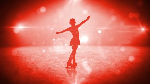 Girl on figure skates — Stock Video