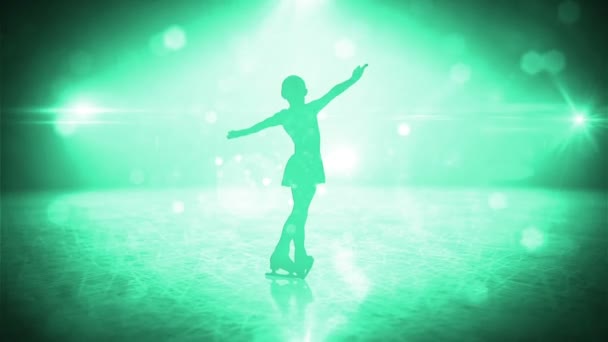 Girl on figure skates — Stock Video