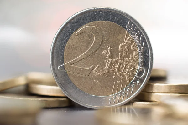 Bir iki euro sikke yakın çekim