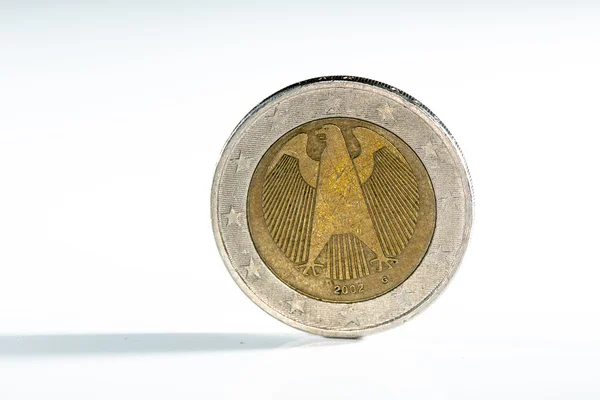 Close up of a two euro coin from the European Union member German showing a picture of the eagle