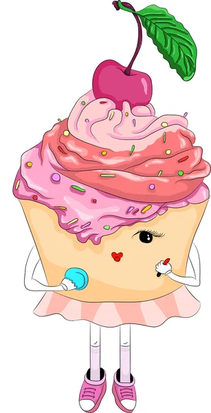 güzel kız cupcake kırmızı ruj