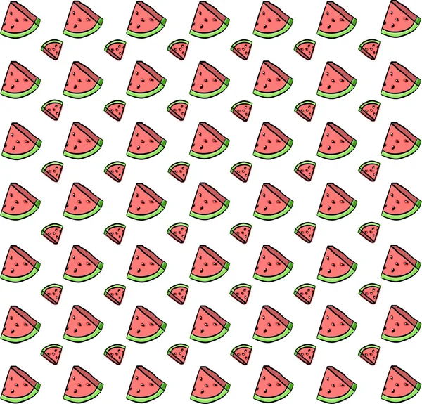 Mignon fond sans couture avec des tranches de pastèque. belle illustration vectorielle — Image vectorielle
