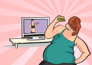 fat young girl wants to lose weight clipart
