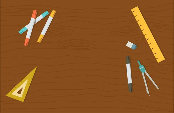 Eğitim unsurları eğitim lise nesne ve üniversite eğitim bileşen kavramı. Üstten Görünüm Resepsiyon arka plan. Düz simgeler koleksiyon vektör.