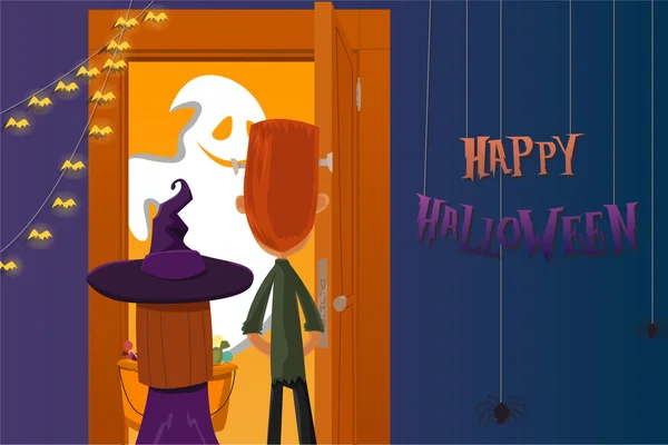 Cadılar Bayramı partisi. Çocuklar şeker toplamak. Ölülerin gece. Hediye ver yoksa karışmam. 31 Ekim