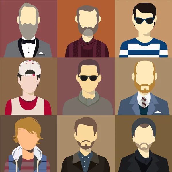 Hombres avatar vector conjunto — Archivo Imágenes Vectoriales