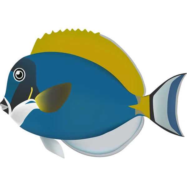 Ilustración de la vida marina de peces reales — Vector de stock