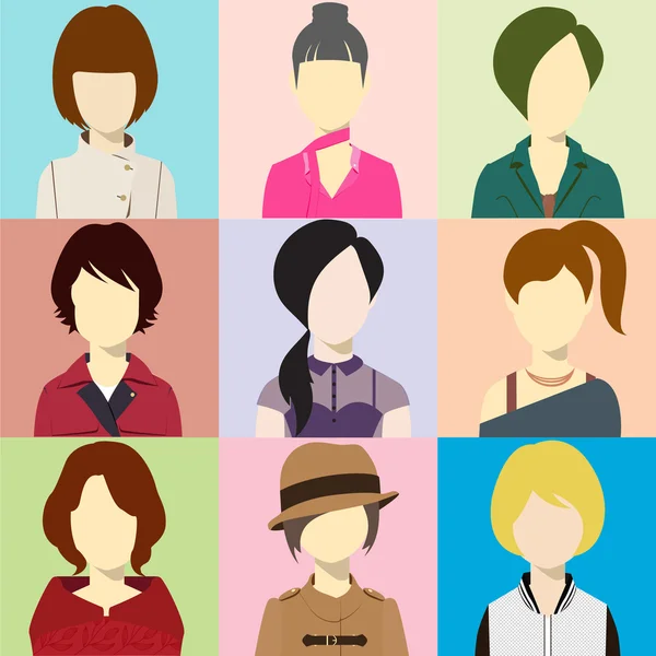 Mujer Avatar Vector Flash — Vector de stock