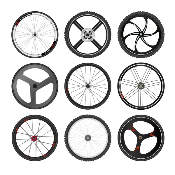 different types of bicycle wheels — Stock Vector © PanaceaDoll 91707234