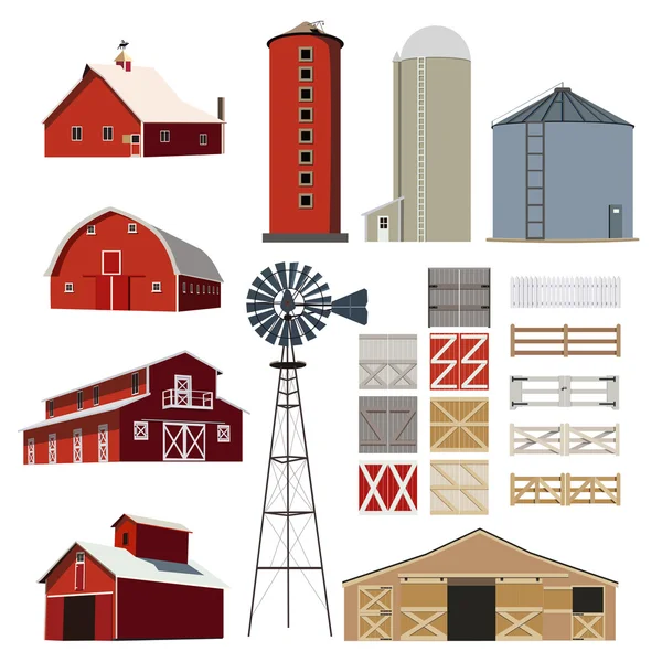 Farm ház épület állatállomány vektor — Stock Vector