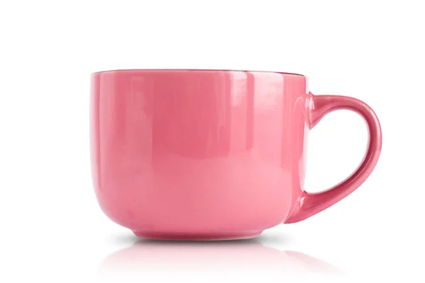 Tasse Rouge Isolée Sur Fond Blanc — Photo