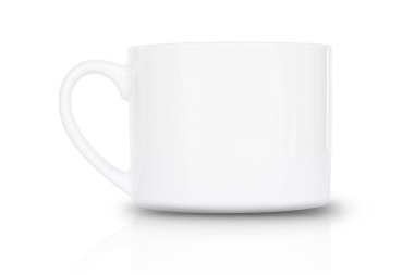 Beyaz kare kupa beyaz arka planda izole