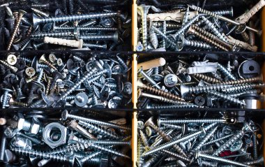 Metal vidalar ve fındıklar, arka plan