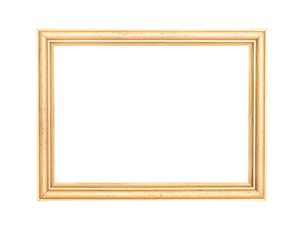 Moldura Dourada Velha Fundo Branco — Fotografia de Stock