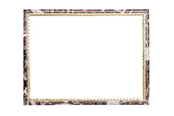 Frame White Brown Passport Gold White Background — Stock Photo, Image