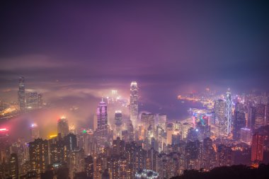 Kentsel sis görünümü Hong Kong Victoria peak