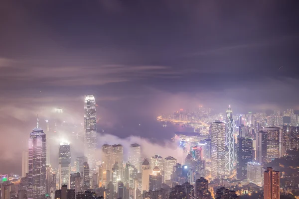 Kentsel sis görünümü Hong Kong Victoria peak