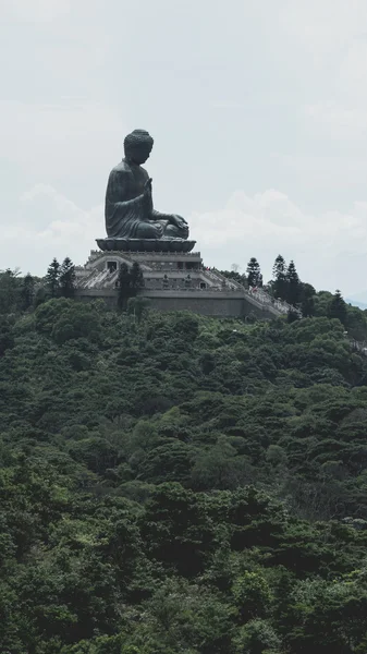 Tian Tan Buda aka büyük Buda Sakyamuni'nin Buda Ngong ping büyük bronz heykeli olduğunu — Stok fotoğraf