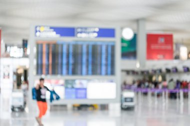  Bulanık iade alanında Hong Kong Havaalanı, arka plan bulanık