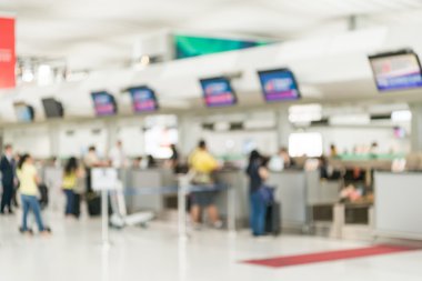  Bulanık iade alanında Hong Kong Havaalanı, arka plan bulanık