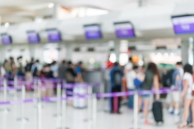  Bulanık iade alanında Hong Kong Havaalanı, arka plan bulanık