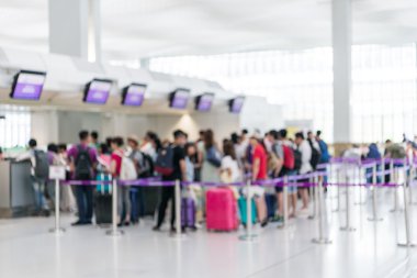  Bulanık iade alanında Hong Kong Havaalanı, arka plan bulanık