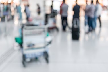  Bulanık iade alanında Hong Kong Havaalanı, arka plan bulanık