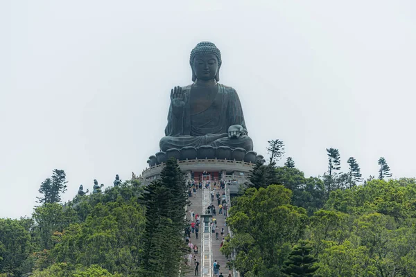 Статуя Тянь Тан Будди Великий Будда Нгонг Пінг Острові Лантау — стокове фото