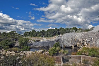 Whakarewarewa Geyser Jeotermal Vadisi Rotorua, Yeni Zelanda Te Pui termal Park