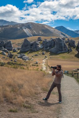 Castle Hill Güney Alps, Arthur's Pass, South Island, Yeni Zelanda için garip manzara