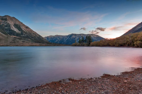 Göl Pearson, gün batımı / Moana Rua Wildlife Refuge bulunan Cr