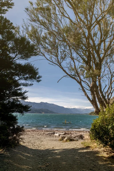 レイク ・ ワナカ、ニュージーランドのオタゴ地方にあります。 — ストック写真