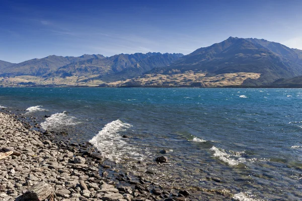 Jezioro Wanaka, położony w regionie Otago w Nowej Zelandii — Zdjęcie stockowe