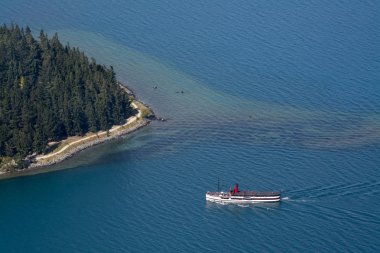 Queenstown, Yeni Zelanda - Mart 2016: Lake Wakatipu, Queenstown, Yeni Zelanda Tss Earnslaw Vintage vapur Cruises