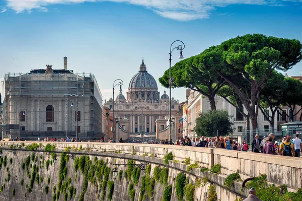 Rome Italië Oktober 2019 Uitzicht Vanaf Tiber Rivieroever Della Conciliazione — Stockfoto