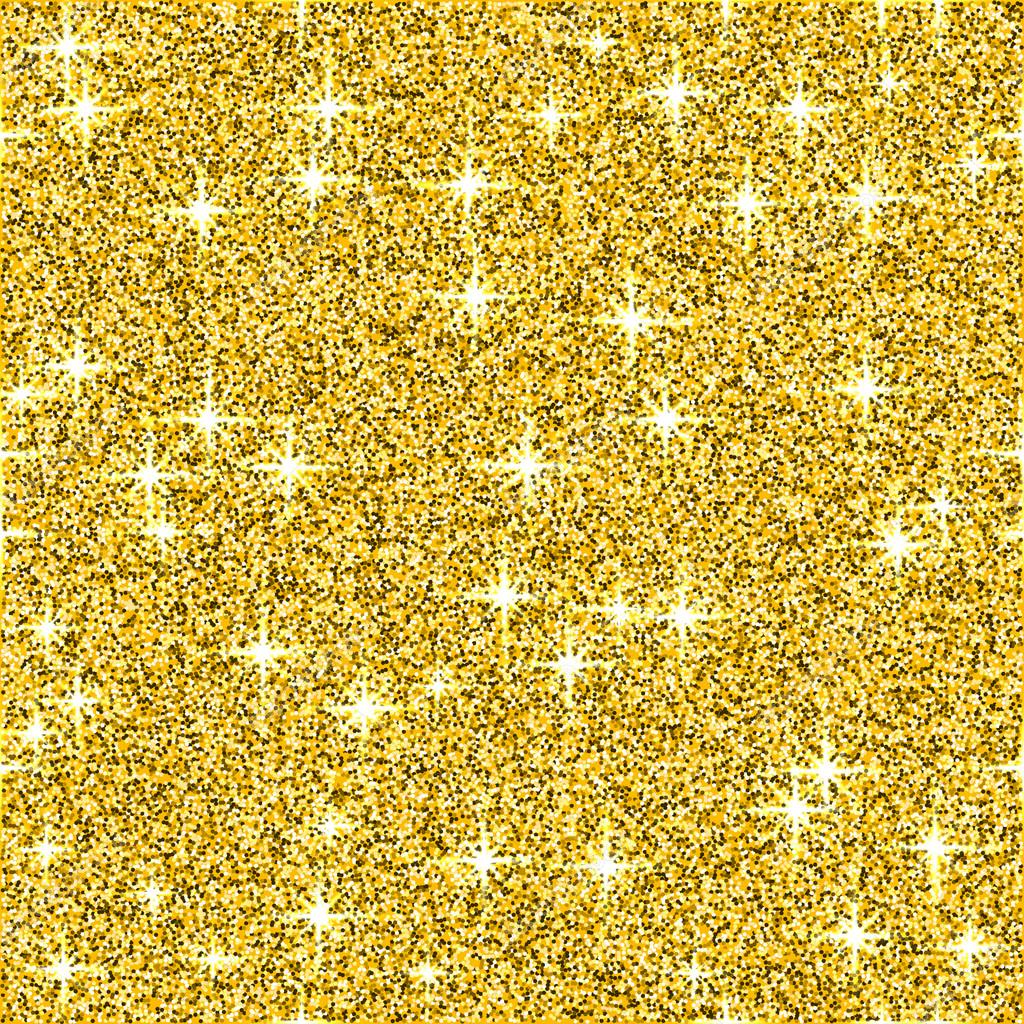 Gold Shine Glitter Vector Background Yellow Sparkle Abstract