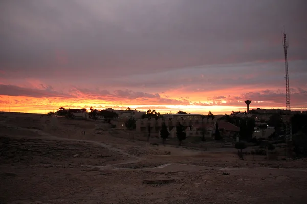 Cratère du coucher du soleil Ramon — Photo
