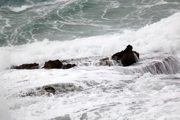 Tempesta sul Mar Mediterraneo — Foto Stock