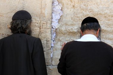 Kudüs 'ün eski şehrinde feryat eden duvar       