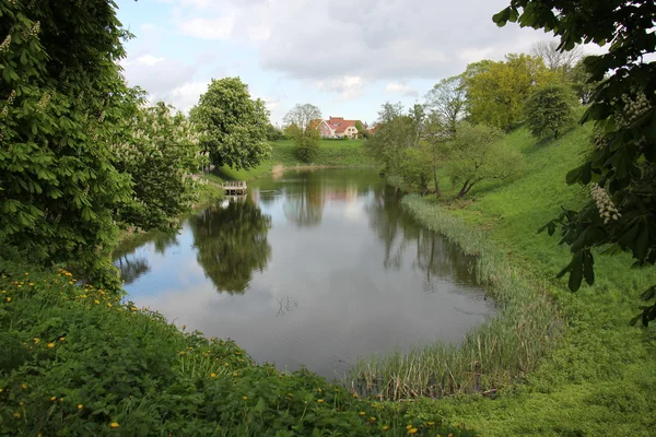 Fredericia - a városra és a kikötőre, Dánia — Stock Fotó